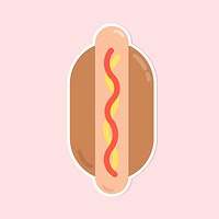Vector pastel hot dog food sticker clipart