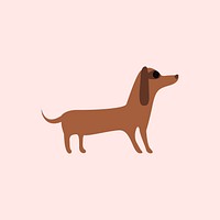 Brown dachshund flat illustration