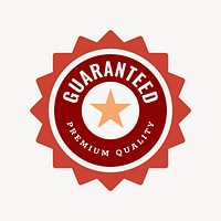 Guaranteed quality logo editable badge sticker design with premium quality text vector