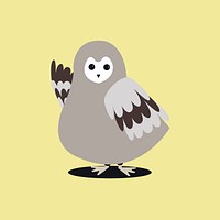 Owl animal psd cute wildlife cartoon sticker for kids