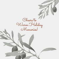Christmas vector message template cheers to warm holiday memories text