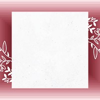 Red square floral frame vector