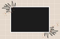 Black rectangle floral frame vector