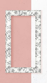 White floral rectangle mobile phone background vector