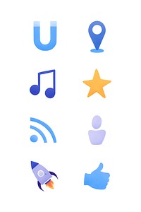 Colorful lifestyle icon set vector
