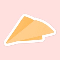 Yellow origami paper plane template illustration