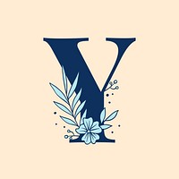 Letter Y floral font typography