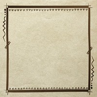 Ethnic style doodle border vector in vintage paper background
