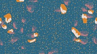 Terrazzo seamless pattern background vector in navy blue