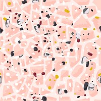 Coral pink terrazzo abstract background seamless pattern