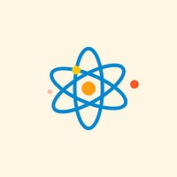Atom icon education flat graphic