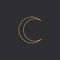 Celestial young moon monoline black | Free Photo - rawpixel