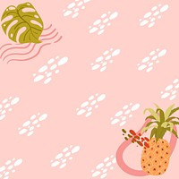 Pineapple frame on a pink background design vector 