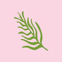 Green tropical leaf on a pink background vector 