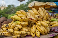 Bunch of bananas on sale. Original public domain image from Wikimedia Commons