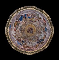 The Paradise, by Giovanni Lanfranco, cupola of Chapel San Gennaro, Cathedral of Naples, Italy. Original public domain image from Wikimedia Commons