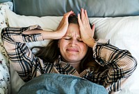 Caucasian woman with sleep disorder problem