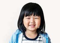 Smiling Asian girl collage element psd