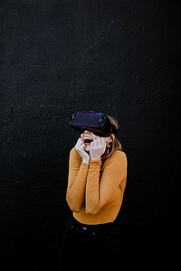 Woman enjoying a VR experience