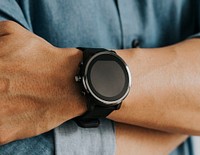 Closeup of a smartwatch on a man's wrist