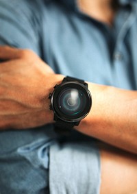 Closeup of a smartwatch on a man's wrist