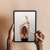 Tablet screen mockup, editable design psd