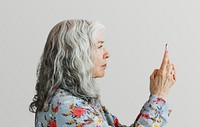 Senior woman using a smartphone