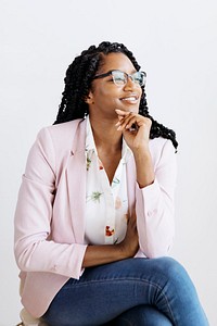 Cheerful woman in a studio shoot