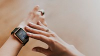 Closeup of a smartwatch on a woman's wrist