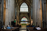 Congregation at St Mary Redcliffe Church, Bristol, UK