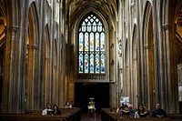 Congregation at St Mary Redcliffe Church, Bristol, UK