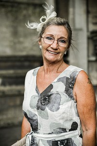 Senior woman in a beautiful dress