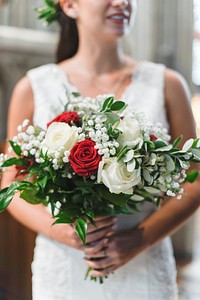 Bride with a bouquet of roses