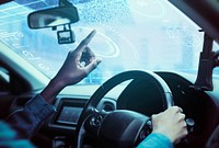 Interactive transparent window screen in a smart car
