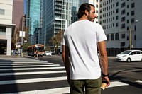 Printed back t-shirt white minimal style men&rsquo;s streetwear