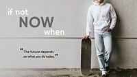 Inspirational quote template psd/ on men&rsquo;s streetwear presentation background