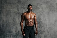 Portrait of a sportive muscular topless man