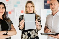 Businesswoman holding a digital tablet