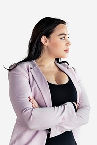Portrait of a businesswoman on white background