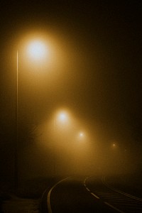 Street lights on an empty road