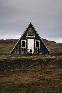 Icelandic A-Frame cabin among nature