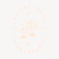 Rose business logo, beige flower design for beauty brands psd