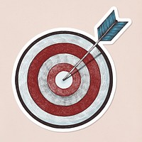 Vintage arrow and target icon sticker