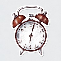 Retro alarm clock icon sticker