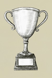 Retro sketch trophy icon sticker
