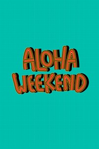 Aloha Weekend vector red vintage font with grid background