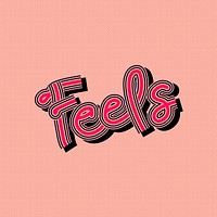 Colorful Feels word psd illustration