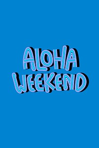 Vector Aloha Weekend blue shades cursive font