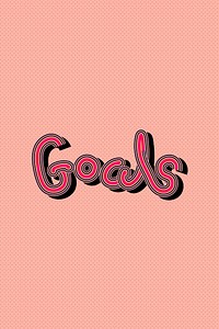 Peachy pink psd Goals word illustration