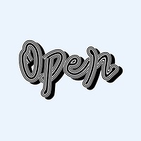 Black Open vector drop shadow calligraphy